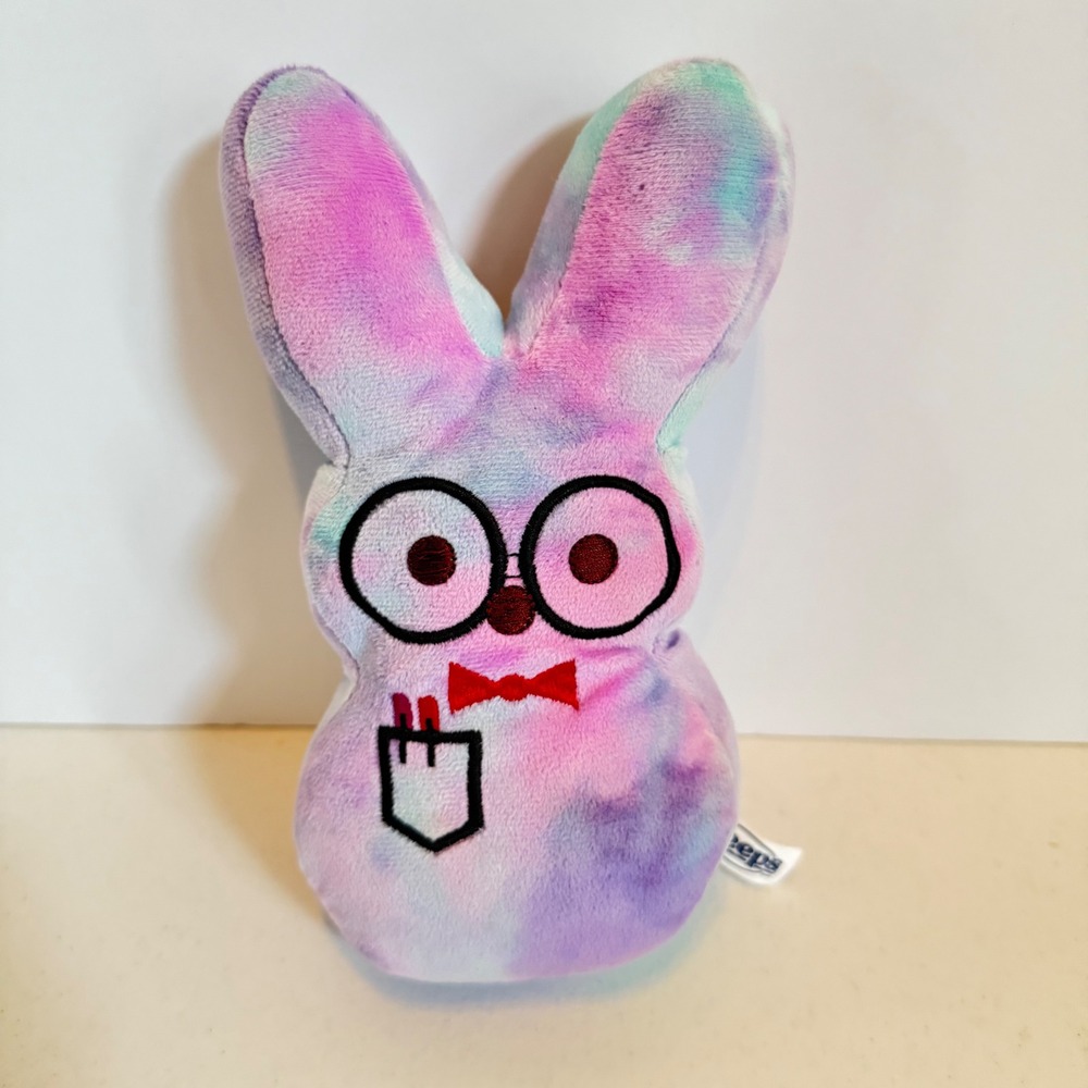 Peeps Tie Dye Bunny Plush Nerd Glasses Pocket‎ Easter Basket Stuffer